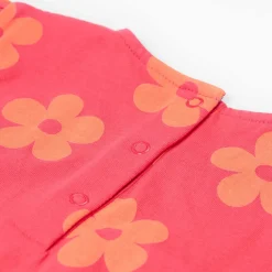 Sommerkleid "Pferd" geblümt rot 104