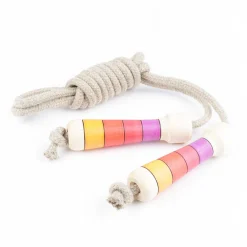 Springseil mit handgedrehten Griffen bunt brombeere