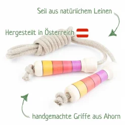 Springseil mit handgedrehten Griffen bunt brombeere