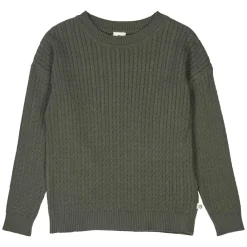 Stickpullover "Zopfstrick" dunkelgrün 104