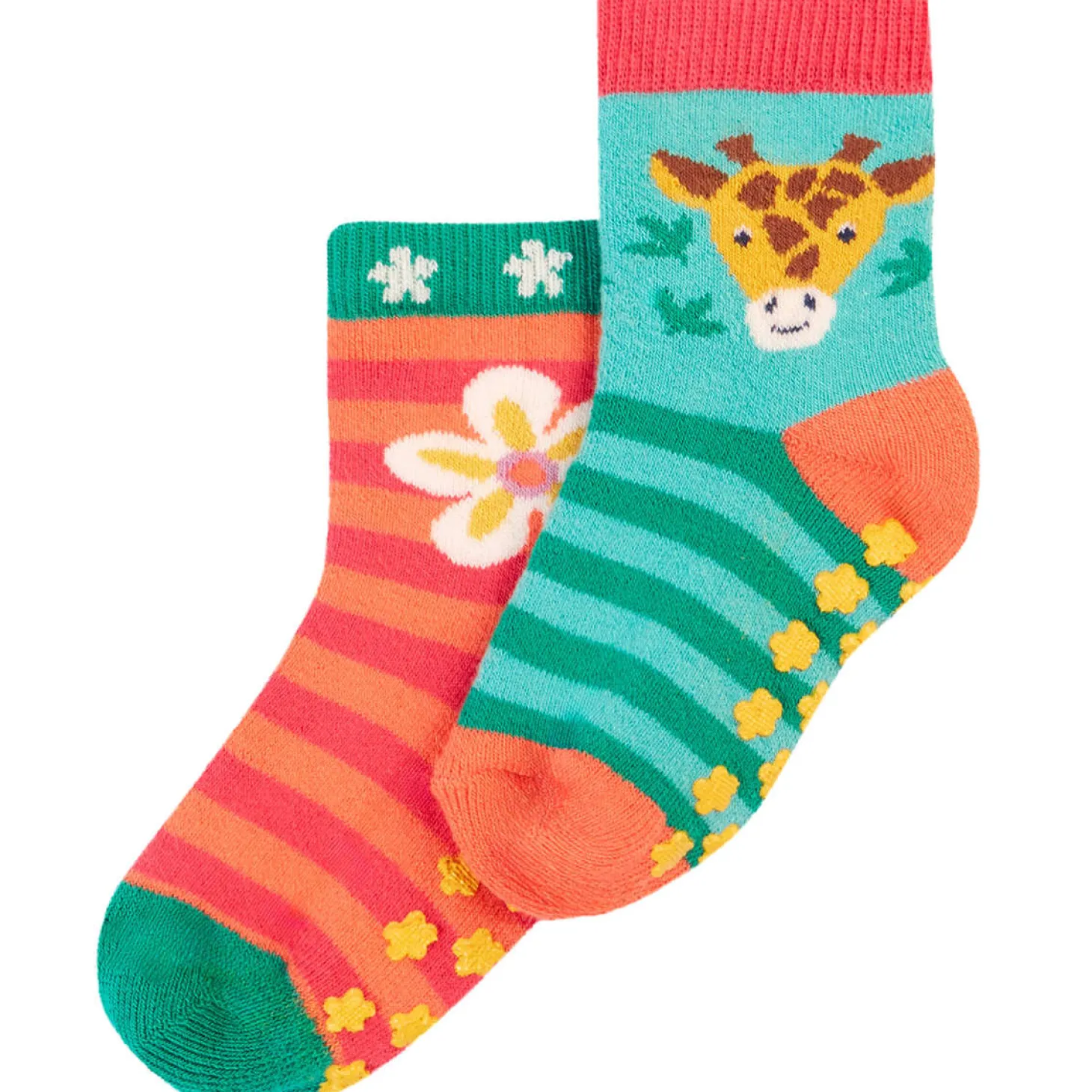 Stoppersocken "Giraffe" rot-orange 19-23