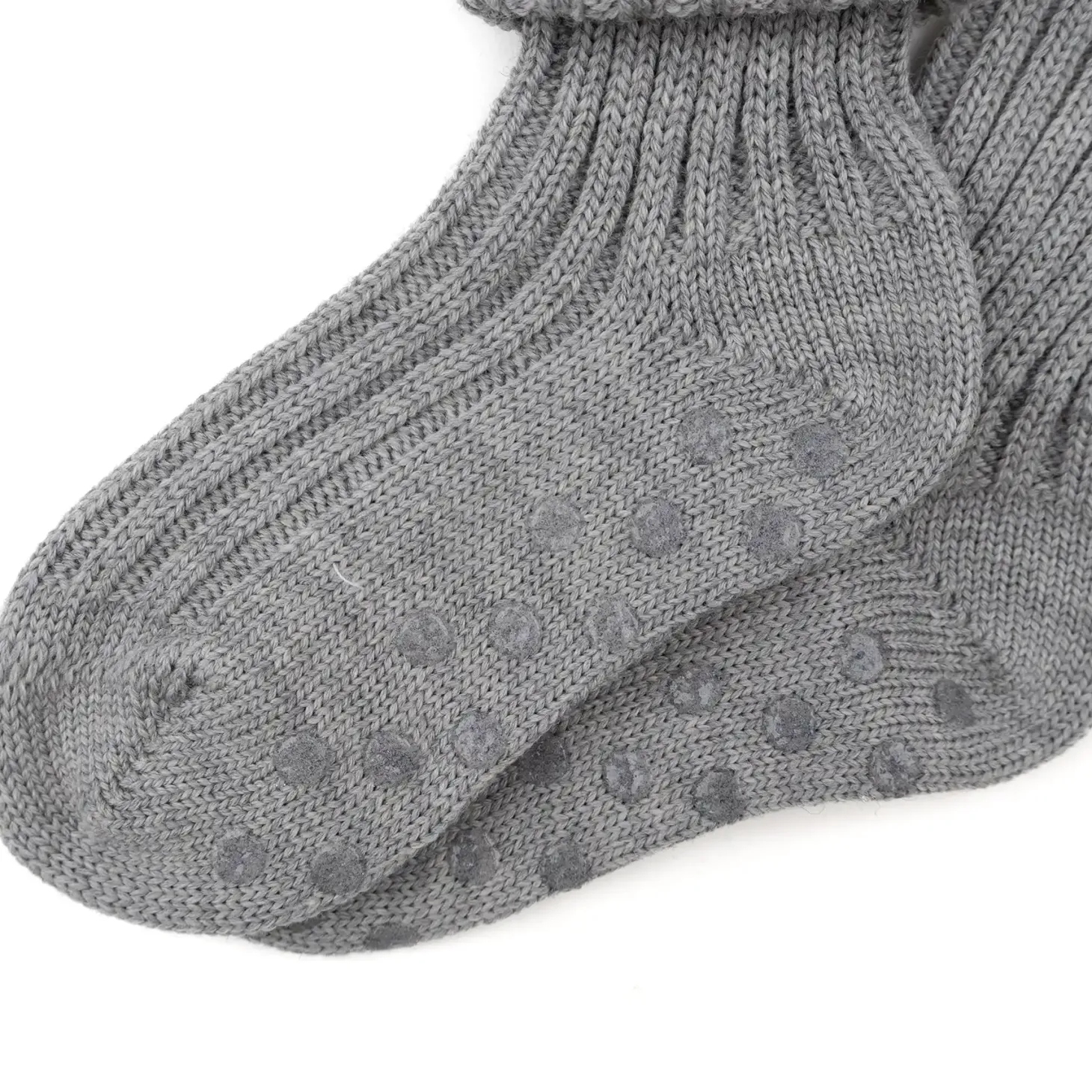 Stoppersocke Wolle grau 19-20