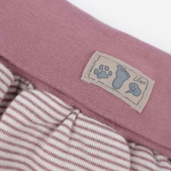 Strampelsack Wolle Seide Ringel mauve