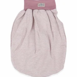 Strampelsack Wolle Seide Ringel mauve