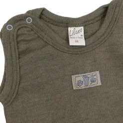 Strampler Wolle Seide khaki 56