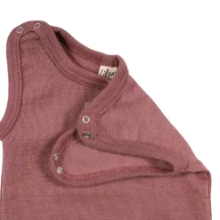 Strampler Wolle Seide mauve 50