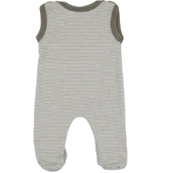 Strampler Wolle Seide Ringel khaki 50