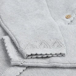 Strickjacke mit Stickerei grau 110