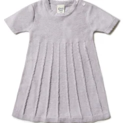 Strickkleid kurzarm mit Seide lavendel 86/92