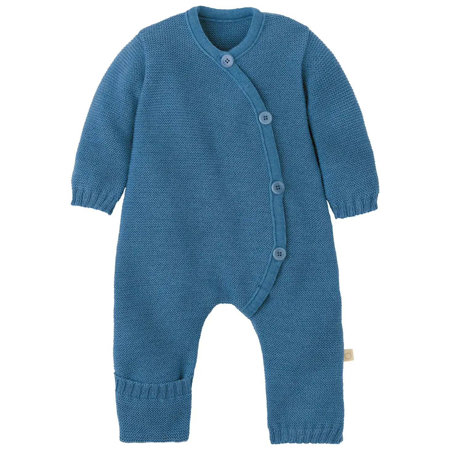 Strick-Overall Merinowolle taubenblau 62/68