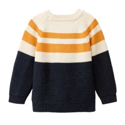Strick Pullover gestreift dunkelblau mélange 110/116