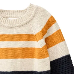 Strick Pullover gestreift dunkelblau mélange 110/116