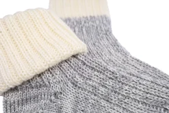 Stricksocken Wolle grau meliert 19/20