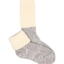 Stricksocken Wolle grau meliert 19/20