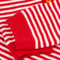 Strick-Strampler "Weihnachten" rot-weiß 68