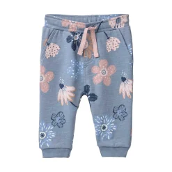 Sweat-Hose "große Herbstblumen" rauchblau  86/92