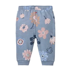 Sweat-Hose "große Herbstblumen" rauchblau  86/92