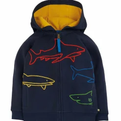 Sweatjacke dunkelblau "Haie" 104/110