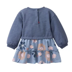 Sweat-Kleid "große Herbstblumen" indigoblau 104