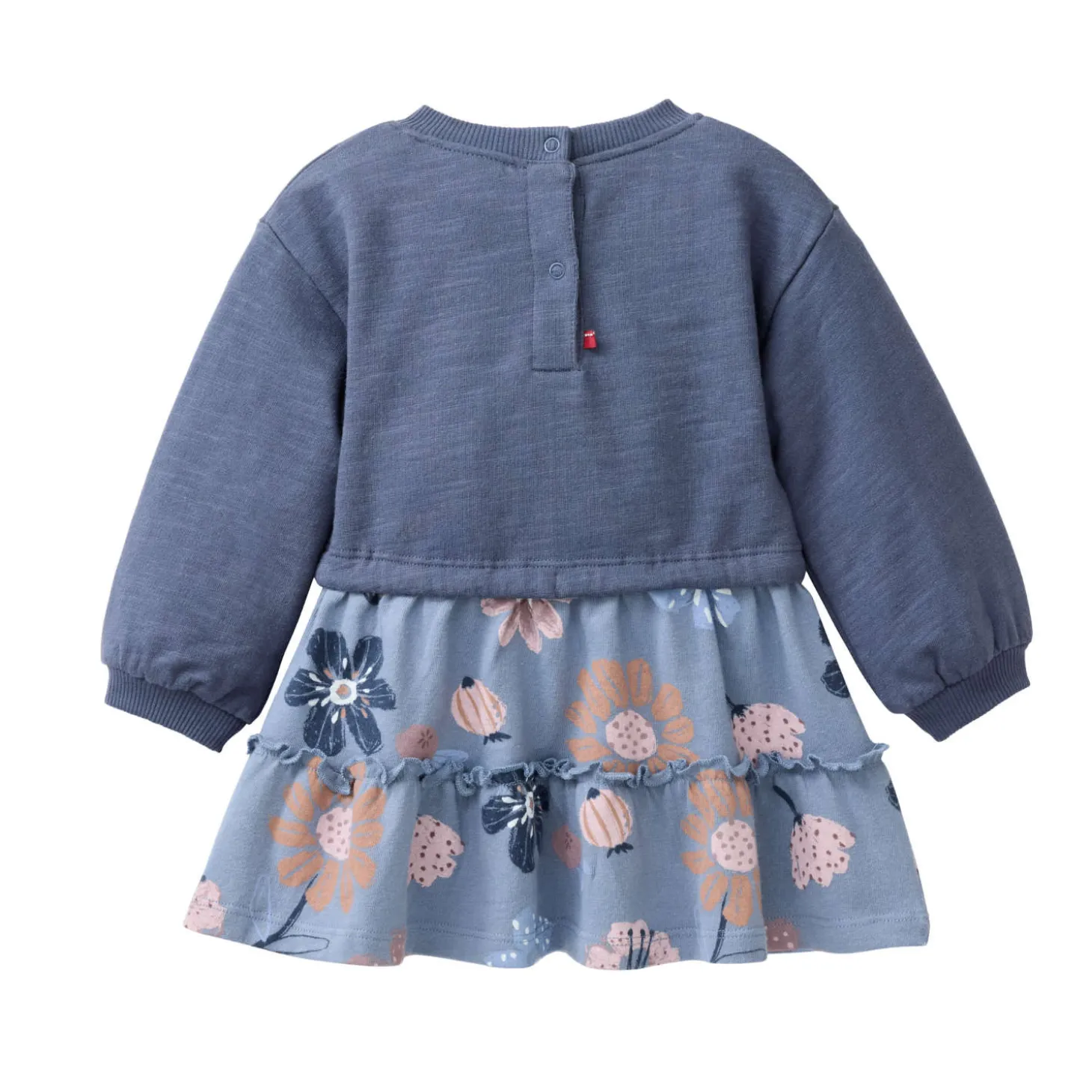 Sweat-Kleid "große Herbstblumen" indigoblau 104