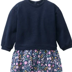 Sweat-Kleid "Herbstblüten" indigoblau 62/68
