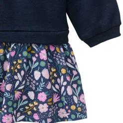 Sweat-Kleid "Herbstblüten" indigoblau 62/68