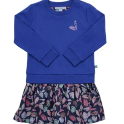 Sweat-Kleid mit Flanell "Blätter" cobalt 128