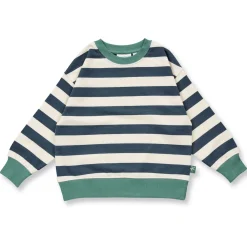 Sweatshirt dunkelpetrol gestreift 122