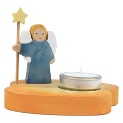Teelicht mit Engel | blau