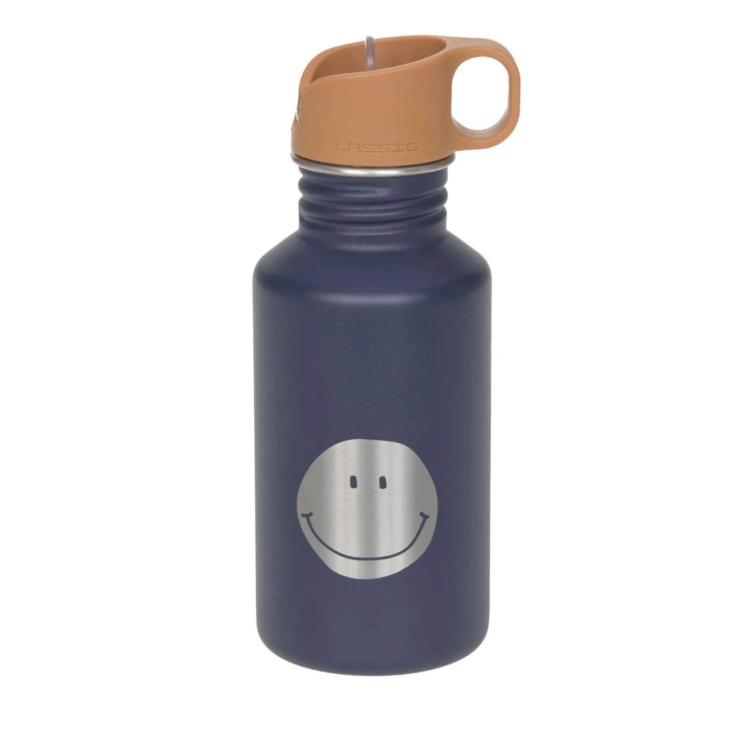 Trinkflasche Edelstahl "Smilie" dunkelblau