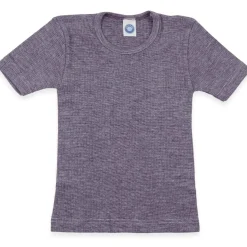 T-Shirt Baumwolle Wolle Seide pflaume 92