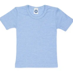 T-Shirt Baumwolle Wolle Seide hellblau 92