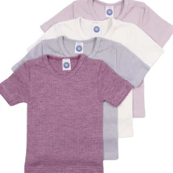 T-Shirt Baumwolle Wolle Seide grau 92