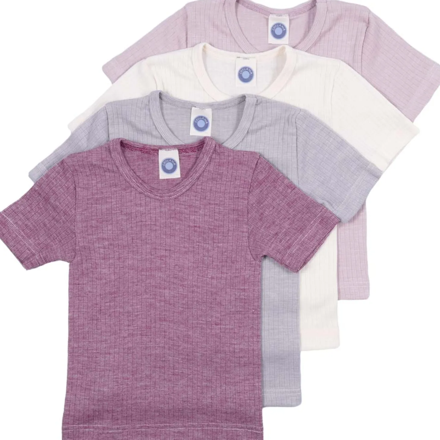 T-Shirt Baumwolle Wolle Seide grau 92