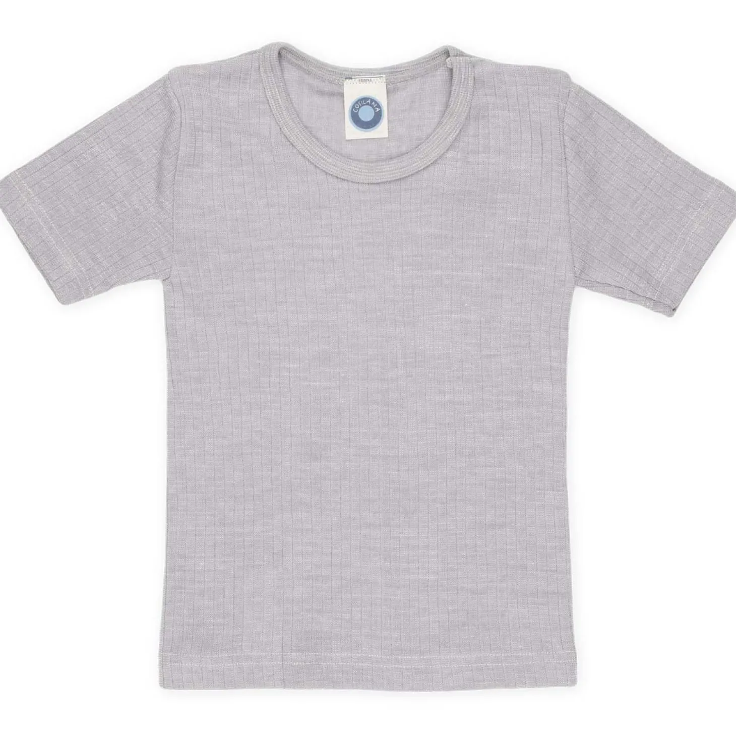 T-Shirt Baumwolle Wolle Seide grau 92