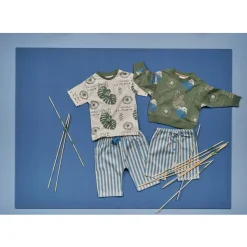 T-Shirt "Leaves" creme-olive 128