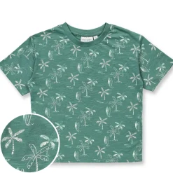 T-Shirt "Palmen" smaragdgrün 116