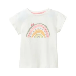 T-Shirt "Regenbogen" weiß 98/104