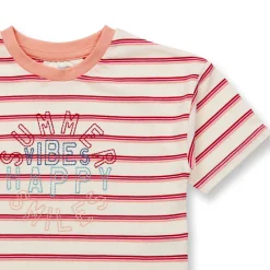 T-Shirt "Summer" pfirsich-natur geringelt 110