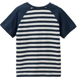 T-Shirt "Wal" dunkelblau-weiß gestreift 122/128