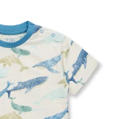 T-Shirt "Wale" natur-blau 74
