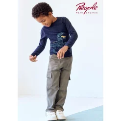 Twill-Cargohose khaki 128