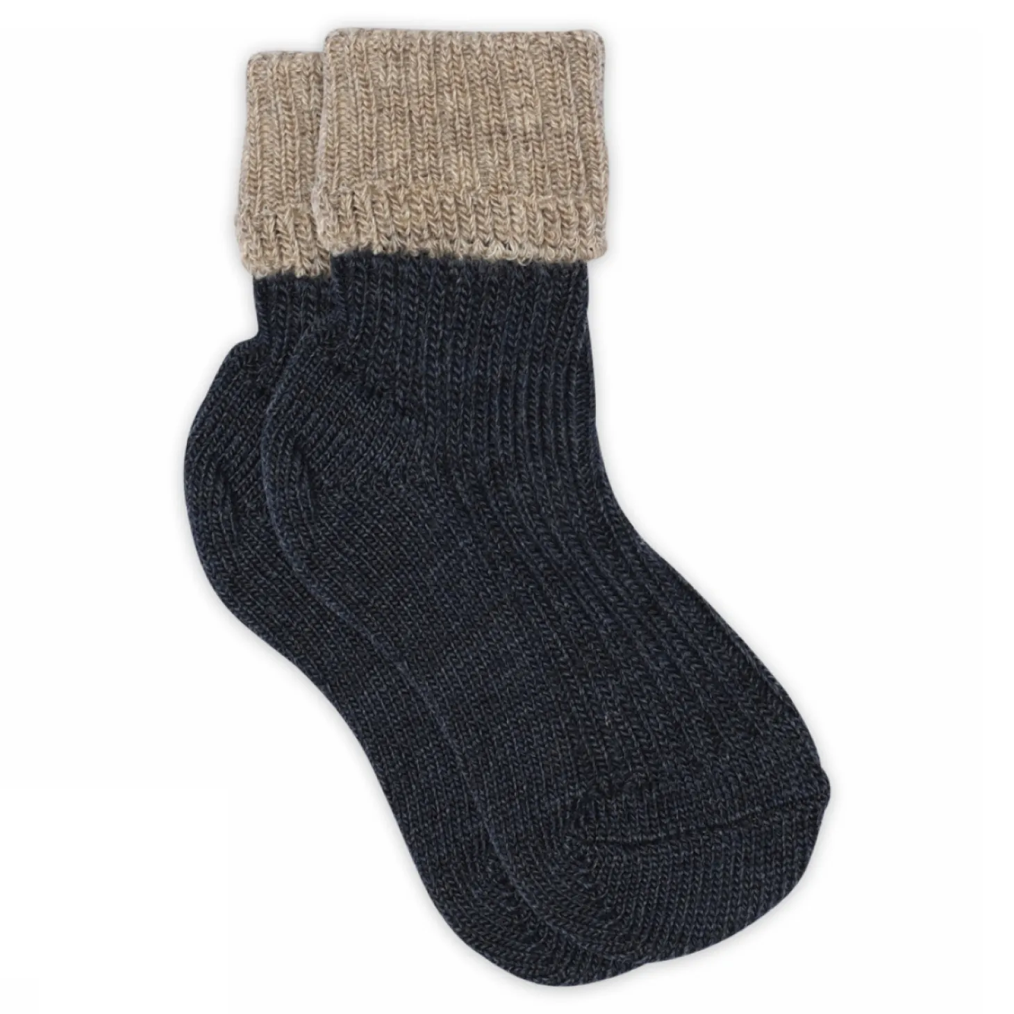 Umschlag-Socken dunkelblau meliert