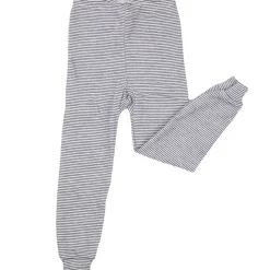 Unterhose lang Wolle Seide Ringel marine 92