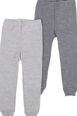 Unterhose lang Wolle Seide Ringel grau 98