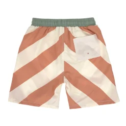 UV-Bade-Shorts creme-braun gestreift 110