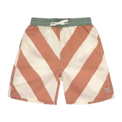 UV-Bade-Shorts creme-braun gestreift 110
