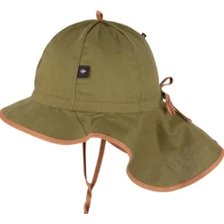 UV-Sonnenhut mit Nackenschutz und Bändern forest
