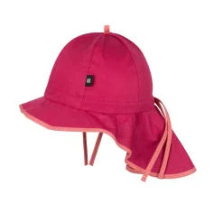 UV-Sonnenhut mit Nackenschutz und Bändern magenta 49