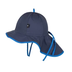 UV-Sonnenhut mit Nackenschutz und Bändern navy 47